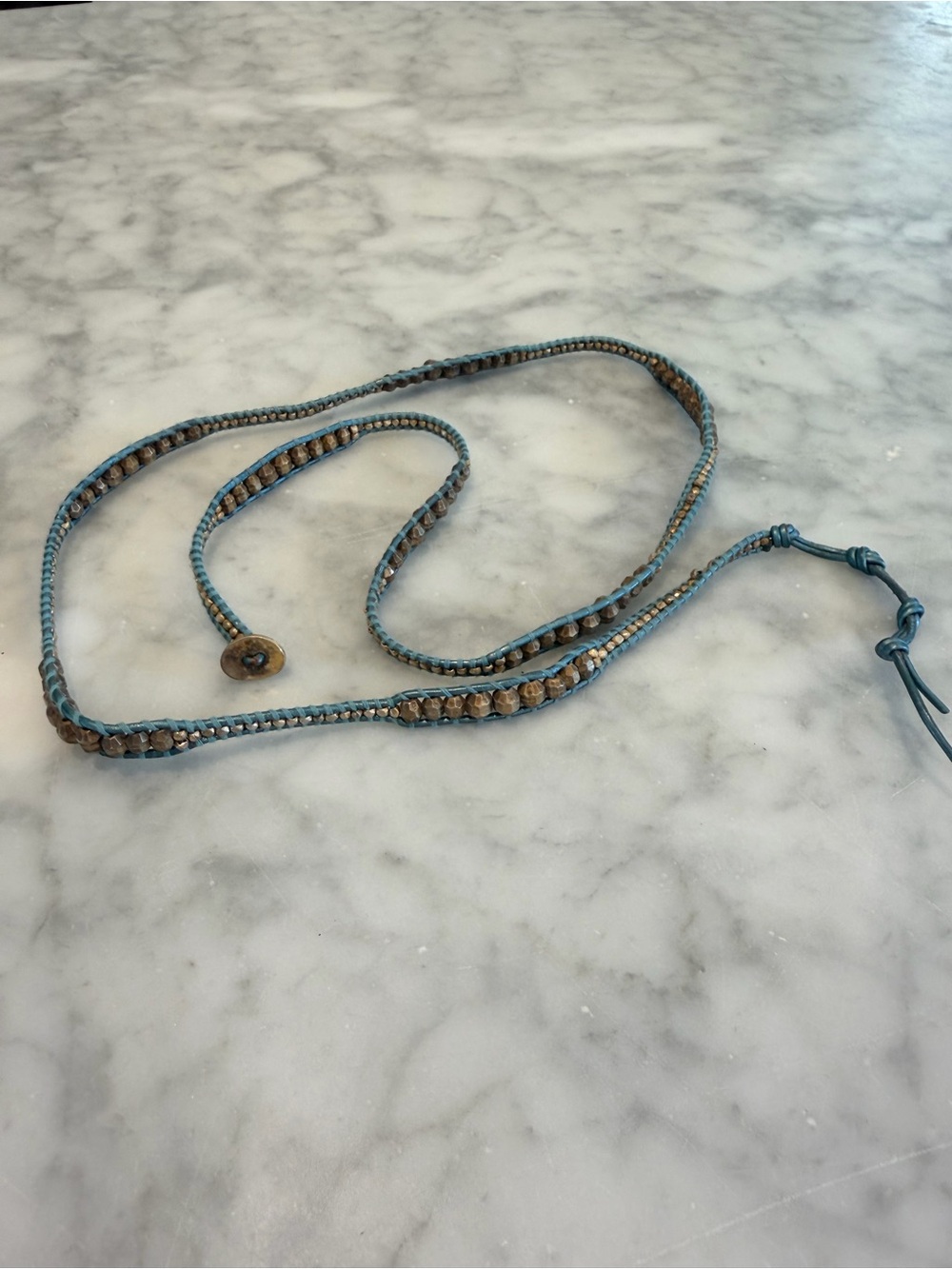 Chan Luu Turquoise and Brown Beaded Wrap Bracelet